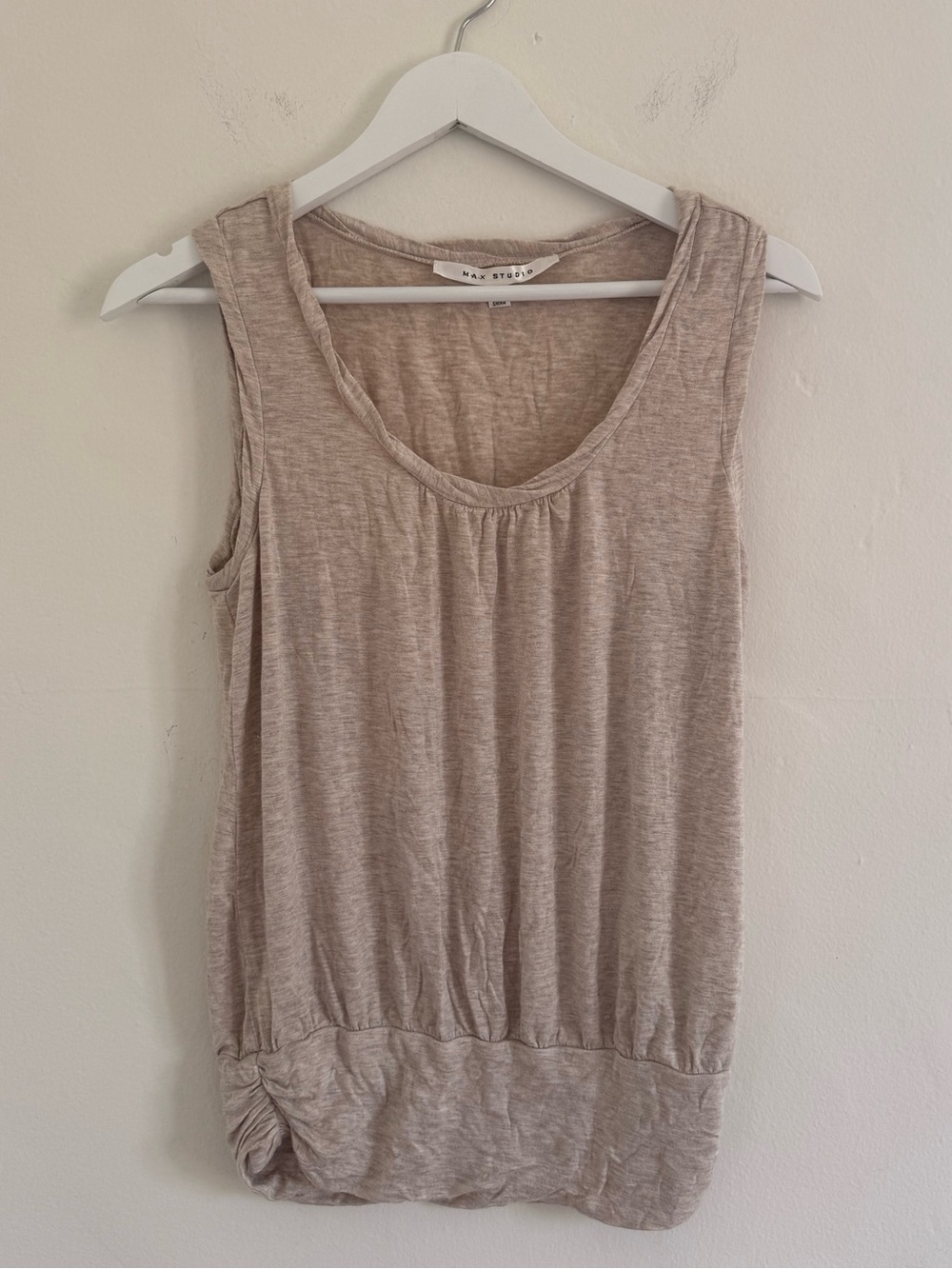 Max Studio Taupe Scoop Neck Tank